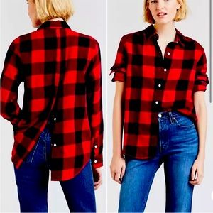 Levi’s Button Back and Front Detail Buffalo Plaid Check Boyfriend Fit - S